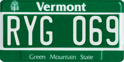 VT license plate RYG069