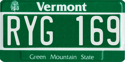 VT license plate RYG169