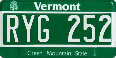 VT license plate RYG252