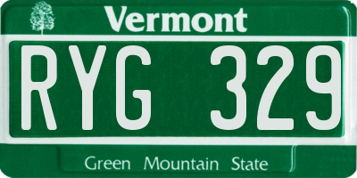 VT license plate RYG329