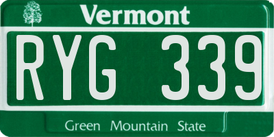 VT license plate RYG339