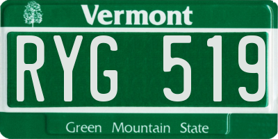 VT license plate RYG519