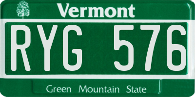 VT license plate RYG576
