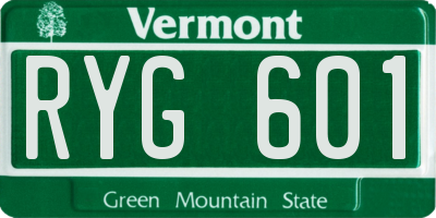 VT license plate RYG601