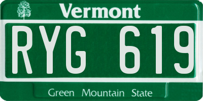 VT license plate RYG619