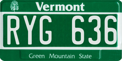 VT license plate RYG636