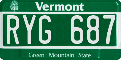 VT license plate RYG687