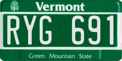 VT license plate RYG691
