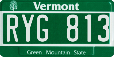 VT license plate RYG813