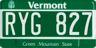 VT license plate RYG827
