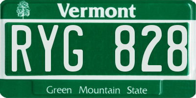 VT license plate RYG828