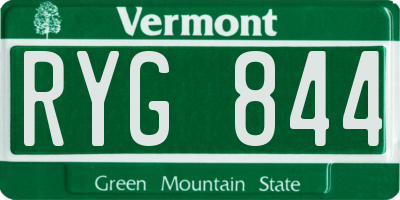 VT license plate RYG844