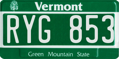 VT license plate RYG853