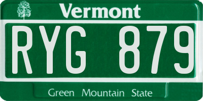 VT license plate RYG879