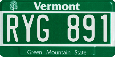 VT license plate RYG891