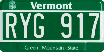 VT license plate RYG917