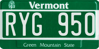 VT license plate RYG950