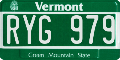 VT license plate RYG979
