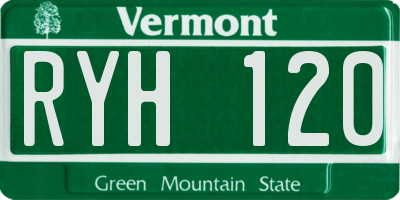 VT license plate RYH120