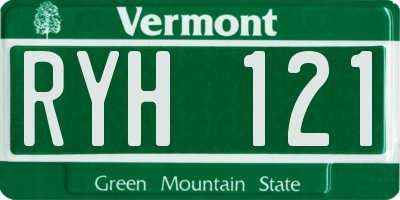 VT license plate RYH121