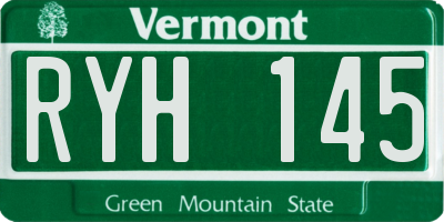 VT license plate RYH145