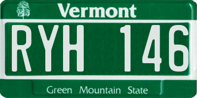 VT license plate RYH146