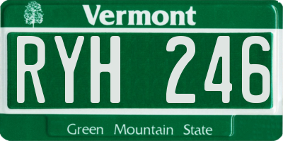 VT license plate RYH246