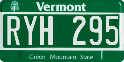 VT license plate RYH295