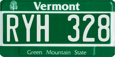 VT license plate RYH328