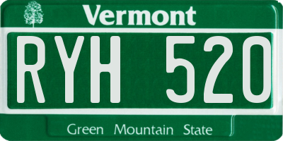 VT license plate RYH520
