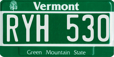 VT license plate RYH530