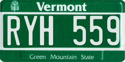 VT license plate RYH559