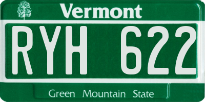 VT license plate RYH622