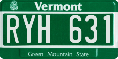 VT license plate RYH631