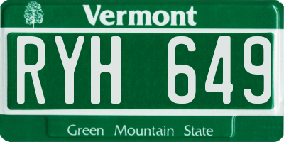 VT license plate RYH649