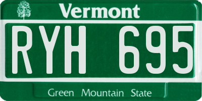 VT license plate RYH695