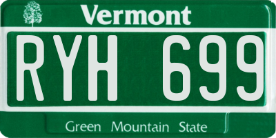 VT license plate RYH699