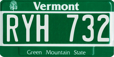 VT license plate RYH732