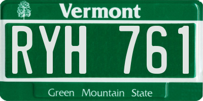 VT license plate RYH761