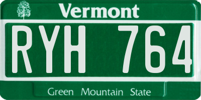 VT license plate RYH764