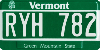 VT license plate RYH782