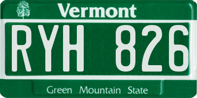 VT license plate RYH826