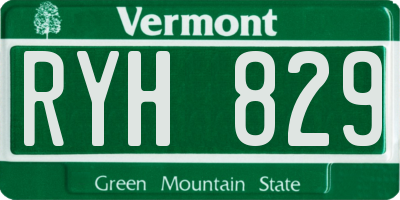VT license plate RYH829
