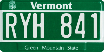 VT license plate RYH841