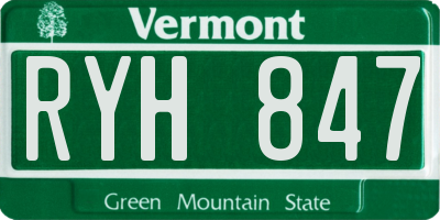 VT license plate RYH847