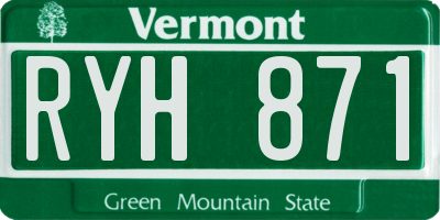 VT license plate RYH871