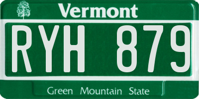 VT license plate RYH879