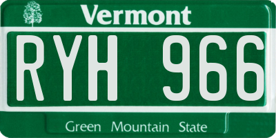 VT license plate RYH966