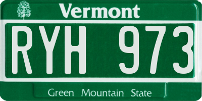 VT license plate RYH973