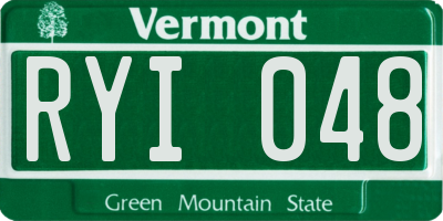 VT license plate RYI048
